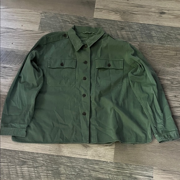 Madewell NWT Easy Utility Shirt-Jacket green womens size 3X - Picture 2 of 12